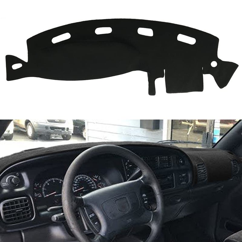 AKMOTOR Dash Cover Dashboard Cover Mat Pad for Dodge Ram 1998 1999 2000 2001 (Black) Y21 - Image 1